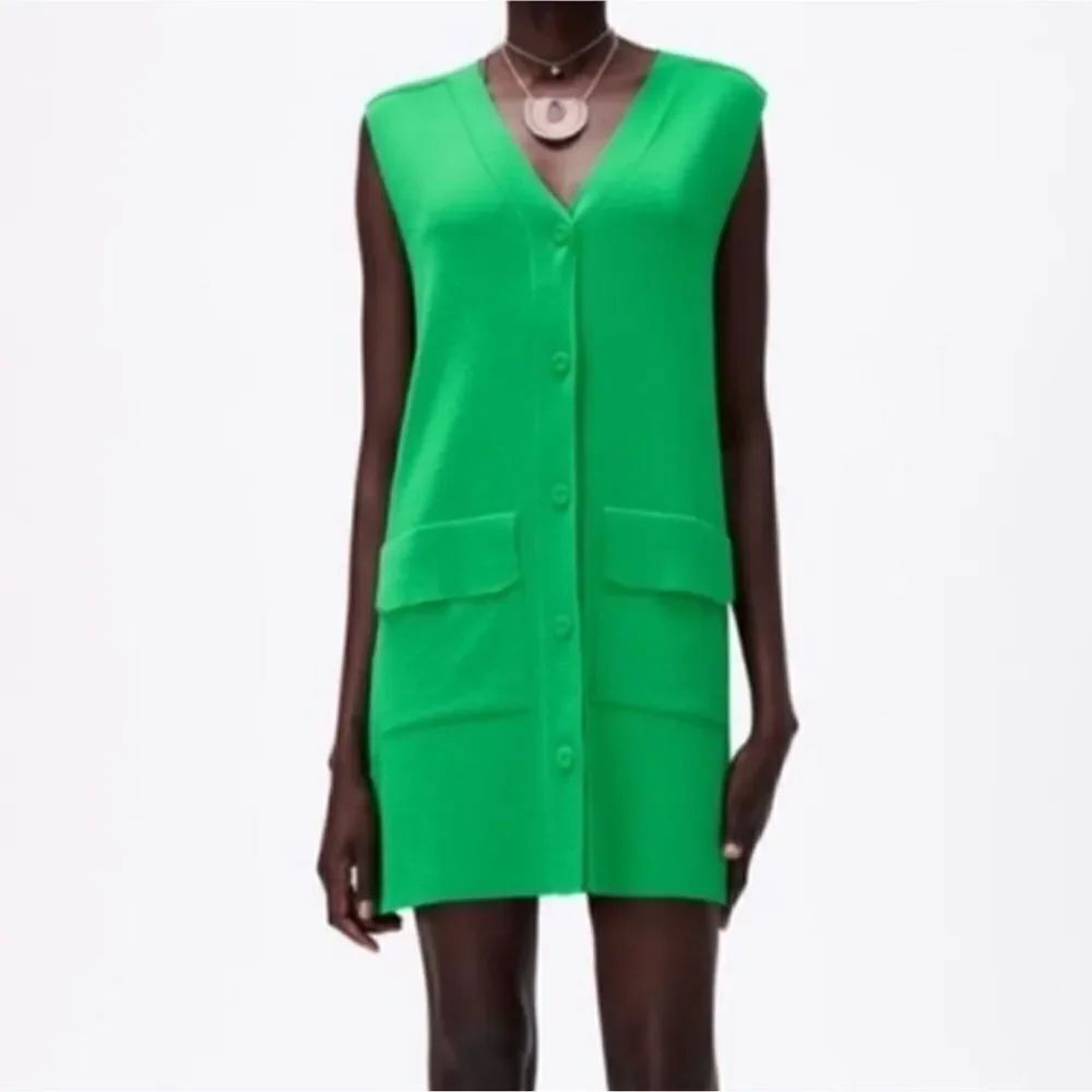 Zara Knit Mini Oversized Green
Dress(Size Small)